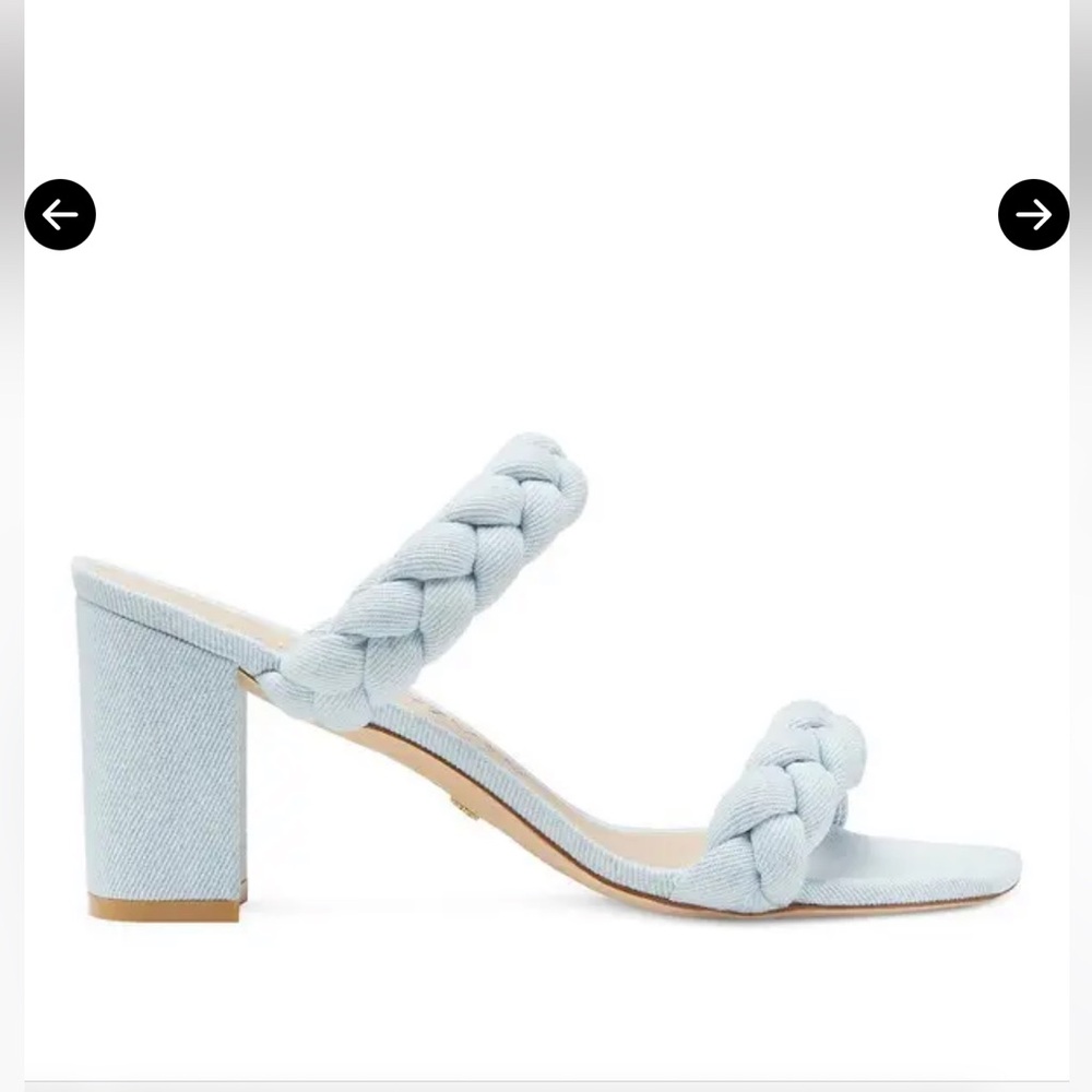 Stuart Weitzman Blue Braida Aleena 75 Block Sandal - Picture 4 of 4